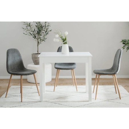Table a manger CAPRI - Blanc - Carré - 4 personnes - 90 x 67 x 76 cm
