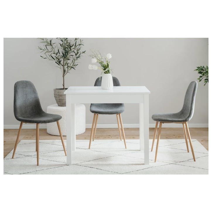 Table a manger CAPRI - Blanc - Carré - 4 personnes - 90 x 67 x 76 cm Table a manger CAPRI - Blanc - Carré - 4 personnes - 90 x 67 x 76 cm