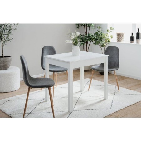 Table a manger CAPRI - Blanc - Carré - 4 personnes - 90 x 67 x 76 cm