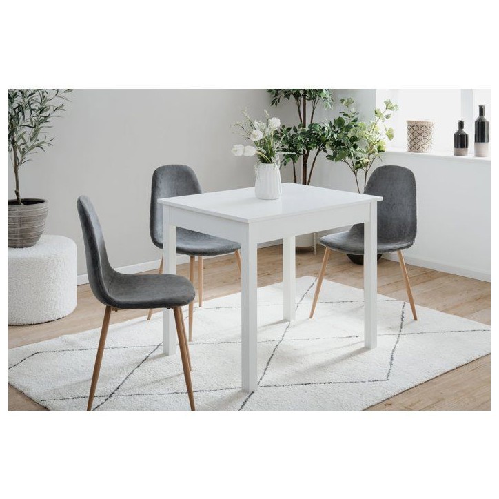 Table a manger CAPRI - Blanc - Carré - 4 personnes - 90 x 67 x 76 cm Table a manger CAPRI - Blanc - Carré - 4 personnes - 90 x 67 x 76 cm