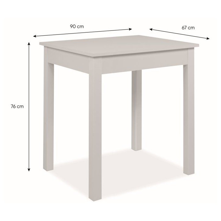 Table a manger CAPRI - Blanc - Carré - 4 personnes - 90 x 67 x 76 cm Table a manger CAPRI - Blanc - Carré - 4 personnes - 90 x 67 x 76 cm