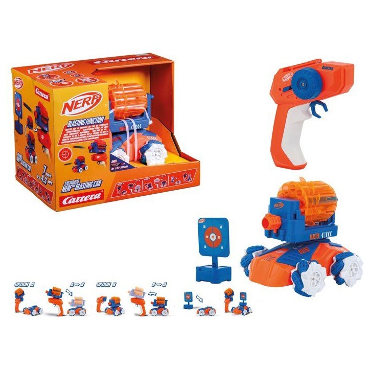 Voiture radiocommandée - CARRERA RC - Nerf RC - Nerf Blasting Car - 7 km/h - Fleches et cibles - Des 6 ans Voiture radiocommandée - CARRERA RC - Nerf RC - Nerf Blasting Car - 7 km/h - Fleches et cibles - Des 6 ans