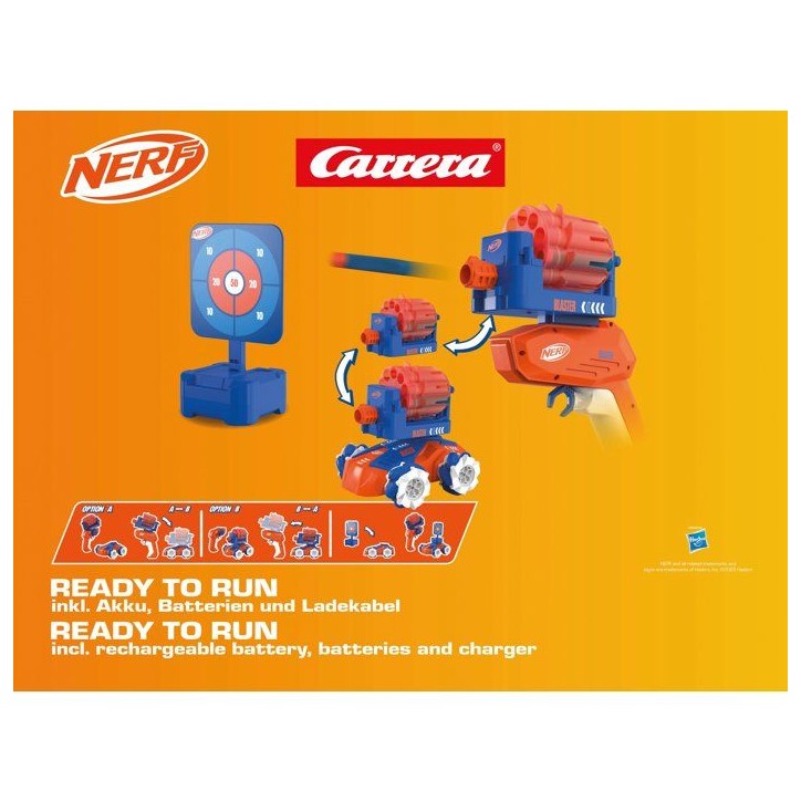 Voiture radiocommandée - CARRERA RC - Nerf RC - Nerf Blasting Car - 7 km/h - Fleches et cibles - Des 6 ans Voiture radiocommandée - CARRERA RC - Nerf RC - Nerf Blasting Car - 7 km/h - Fleches et cibles - Des 6 ans