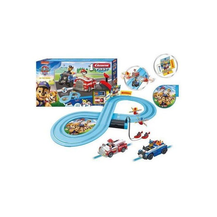 Circuit de course PAT'PATROUILLE, Longueur 2,4 m, Echelle des voitures 1/50, Carrera First, Des 3 ans Circuit de course PAT'PATROUILLE, Longueur 2,4 m, Echelle des voitures 1/50, Carrera First, Des 3 ans