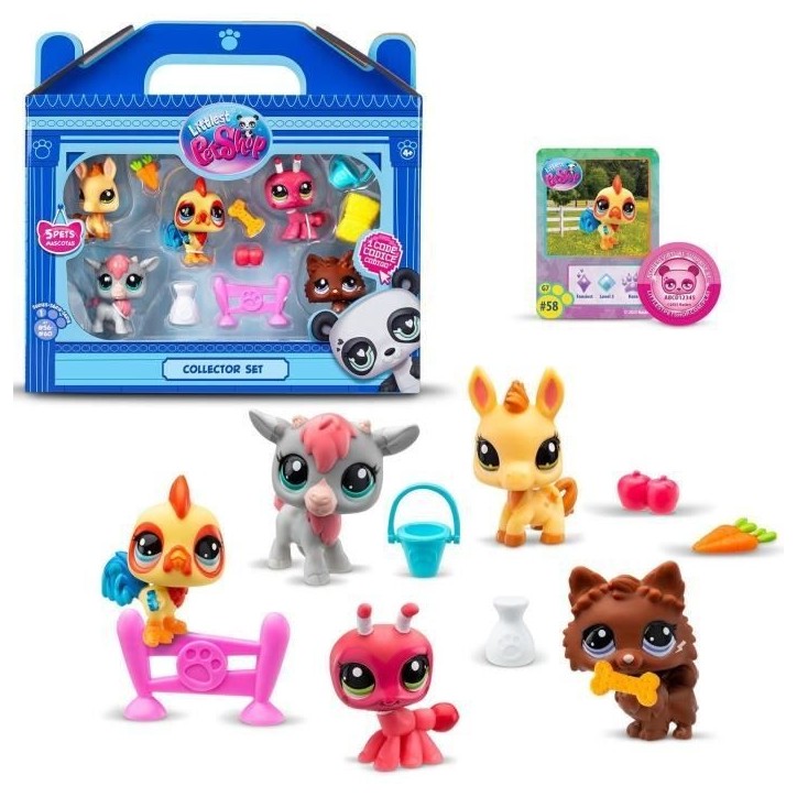 BANDAI - Littlest Pet Shop - Collector Set Theme de la ferme - 5 animaux et accessoires - BF00510 BANDAI - Littlest Pet Shop - Collector Set Theme de la ferme - 5 animaux et accessoires - BF00510