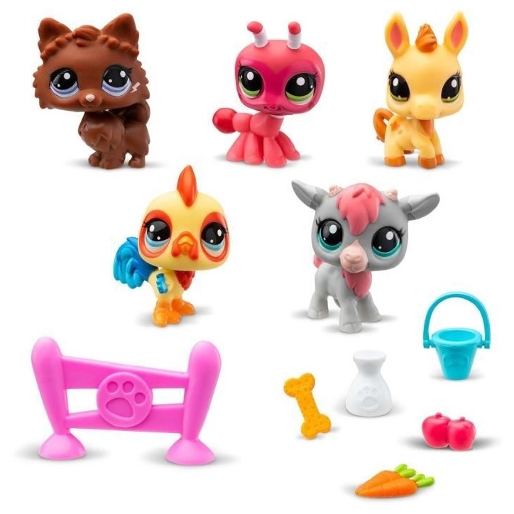 BANDAI - Littlest Pet Shop - Collector Set Theme de la ferme - 5 animaux et accessoires - BF00510 BANDAI - Littlest Pet Shop - Collector Set Theme de la ferme - 5 animaux et accessoires - BF00510