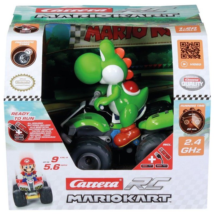 Quad Yoshi voiture télécommandée, 2,4 GHz, Echelle 1:20, CARRERA Mario Kart™, Des 6 ans Quad Yoshi voiture télécommandée, 2,4 GHz, Echelle 1:20, CARRERA Mario Kart™, Des 6 ans