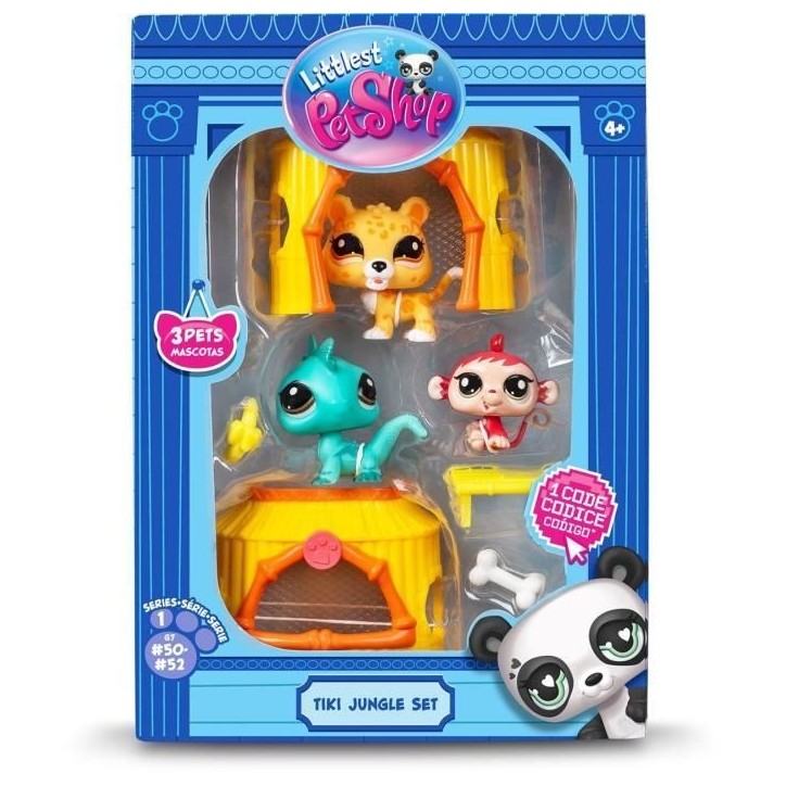 BANDAI - Littlest Pet Shop - Pack Tiki Jungle - 3 animaux et accessoires - BF00515 BANDAI - Littlest Pet Shop - Pack Tiki Jungle - 3 animaux et accessoires - BF00515