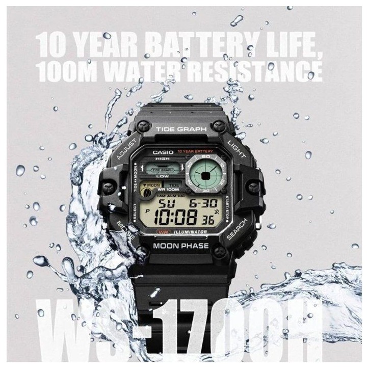 Montre - CASIO - WS-1700H - Mixte - Noir - Quartz - Digital Montre - CASIO - WS-1700H - Mixte - Noir - Quartz - Digital