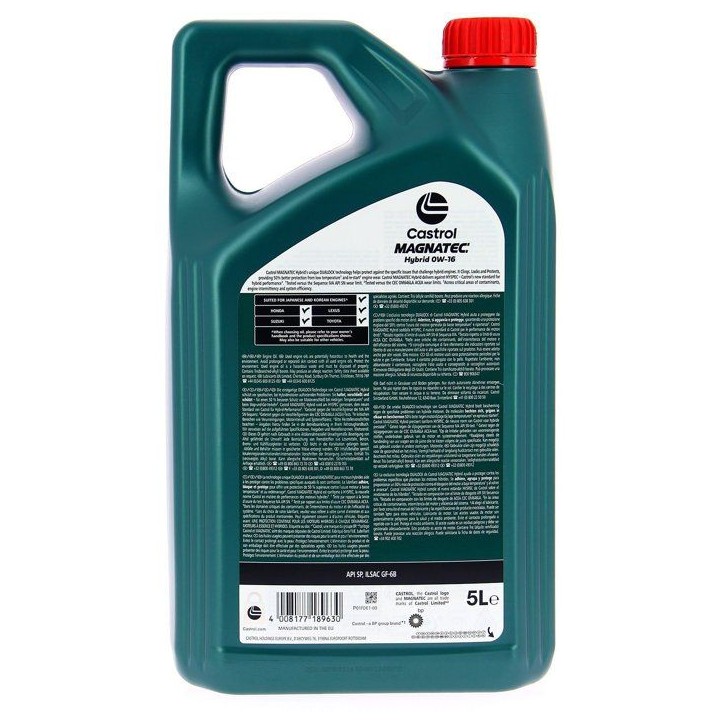 Huile moteur - CASTROL - Magnatec Hybride 0W-16 - 5L