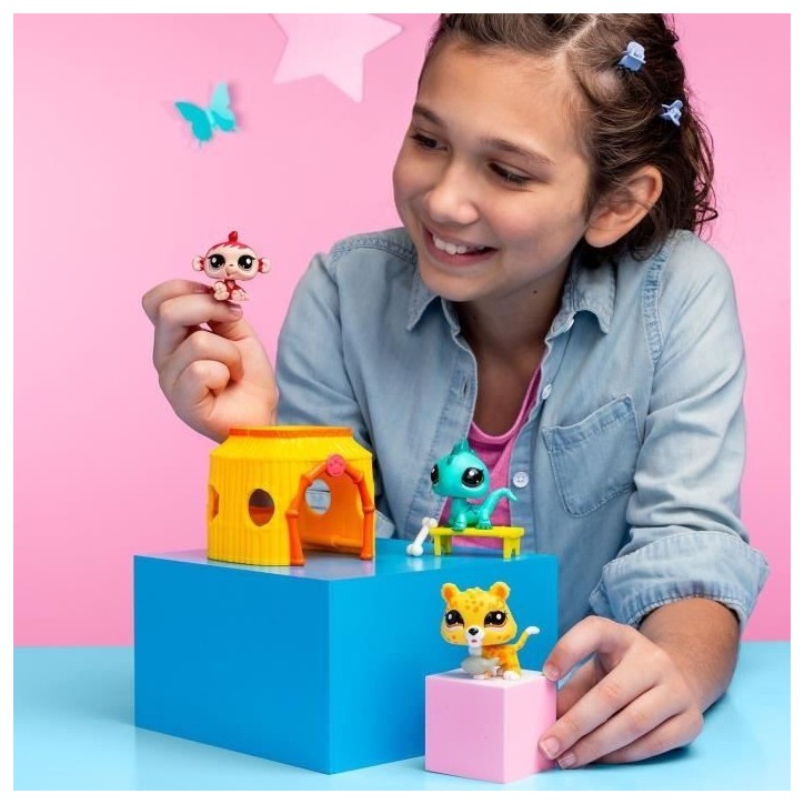BANDAI - Littlest Pet Shop - Pack Tiki Jungle - 3 animaux et accessoires - BF00515 BANDAI - Littlest Pet Shop - Pack Tiki Jungle - 3 animaux et accessoires - BF00515