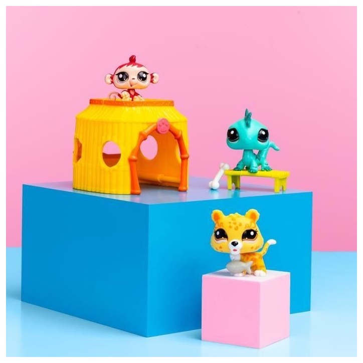BANDAI - Littlest Pet Shop - Pack Tiki Jungle - 3 animaux et accessoires - BF00515 BANDAI - Littlest Pet Shop - Pack Tiki Jungle - 3 animaux et accessoires - BF00515