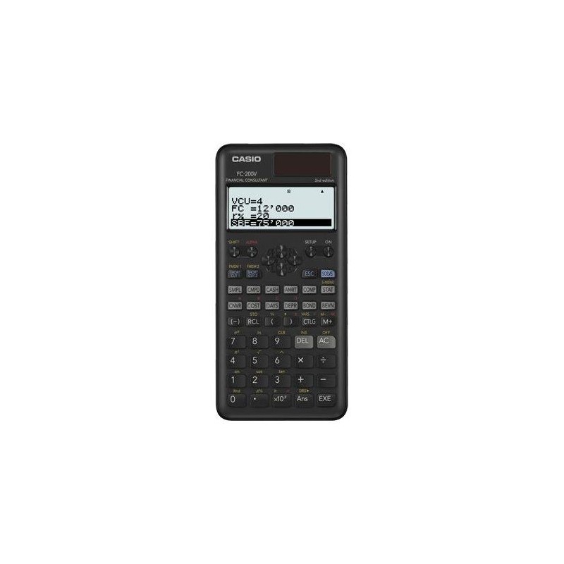 Calculatrice scientifique - Casio - FC-200V - Ecran 4 lignes - Aliment