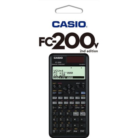 Calculatrice scientifique - Casio - FC-200V - Ecran 4 lignes - Alimentation solaire - 103 g