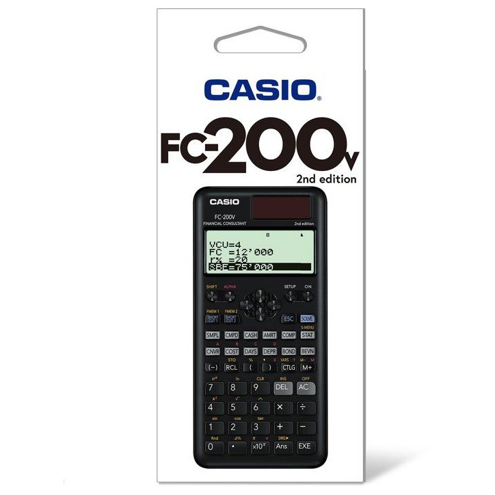 Calculatrice scientifique - Casio - FC-200V - Ecran 4 lignes - Alimentation solaire - 103 g Calculatrice scientifique - Casio - FC-200V - Ecran 4 lignes - Alimentation solaire - 103 g
