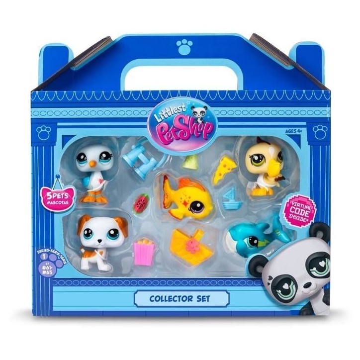 BANDAI - Littlest Pet Shop - Collector Set Theme Plage - 5 animaux et accessoires - BF00517