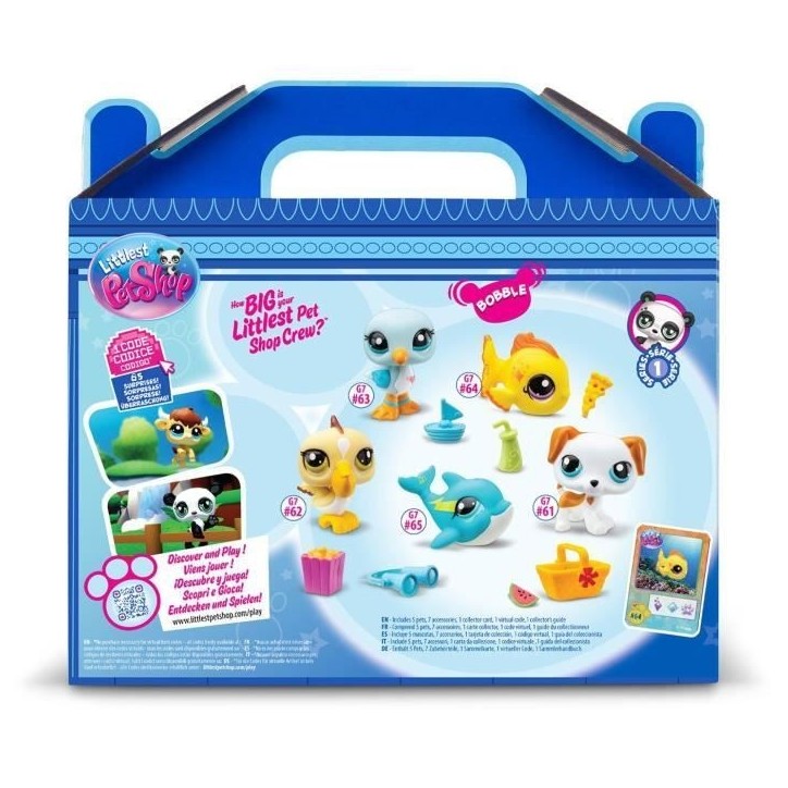 BANDAI - Littlest Pet Shop - Collector Set Theme Plage - 5 animaux et accessoires - BF00517