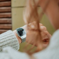 Montre connectée - CASIO - ABL - 38 mm - Argent / Cadran noir