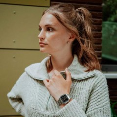 Montre connectée - CASIO - ABL - 38 mm - Argent / Cadran noir