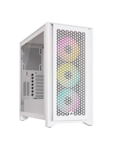 Boitier PC - CORSAIR - iCUE 4000D RGB Airflow - Moyen-tour - 3 ventilateurs AF120 RGB ELITE - Blanc