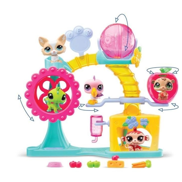 BANDAI - Littlest Pet Shop - Coffret Fun Factory - Ensemble de jeu avec 2 animaux, décor et accessoires - BF00519 BANDAI - Littlest Pet Shop - Coffret Fun Factory - Ensemble de jeu avec 2 animaux, décor et accessoires - BF00519