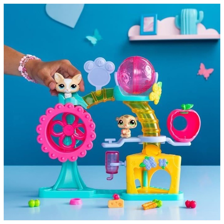 BANDAI - Littlest Pet Shop - Coffret Fun Factory - Ensemble de jeu avec 2 animaux, décor et accessoires - BF00519 BANDAI - Littlest Pet Shop - Coffret Fun Factory - Ensemble de jeu avec 2 animaux, décor et accessoires - BF00519
