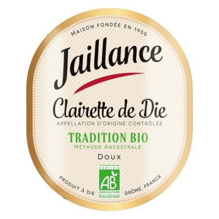 Clairette de Die Bio - Doux 8% - Jaillance Tradition - 75cl
