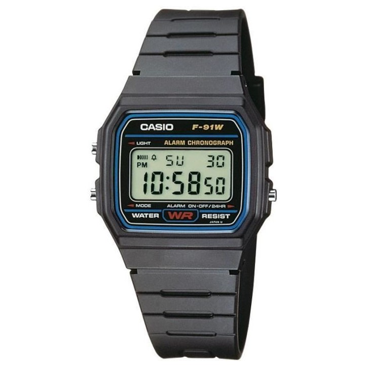 Montre - Casio - Vintage - Noir - Digital - Étanchéité WR ISO 22810 - Chronometre LED Montre - Casio - Vintage - Noir - Digital - Étanchéité WR ISO 22810 - Chronometre LED