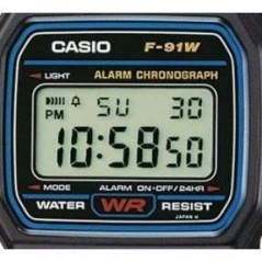 Montre - Casio - Vintage - Noir - Digital - Étanchéité WR ISO 22810 - Chronometre LED