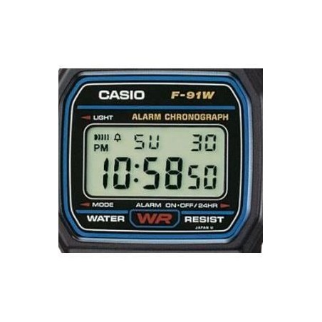 Montre - Casio - Vintage - Noir - Digital - Étanchéité WR ISO 22810 - Chronometre LED
