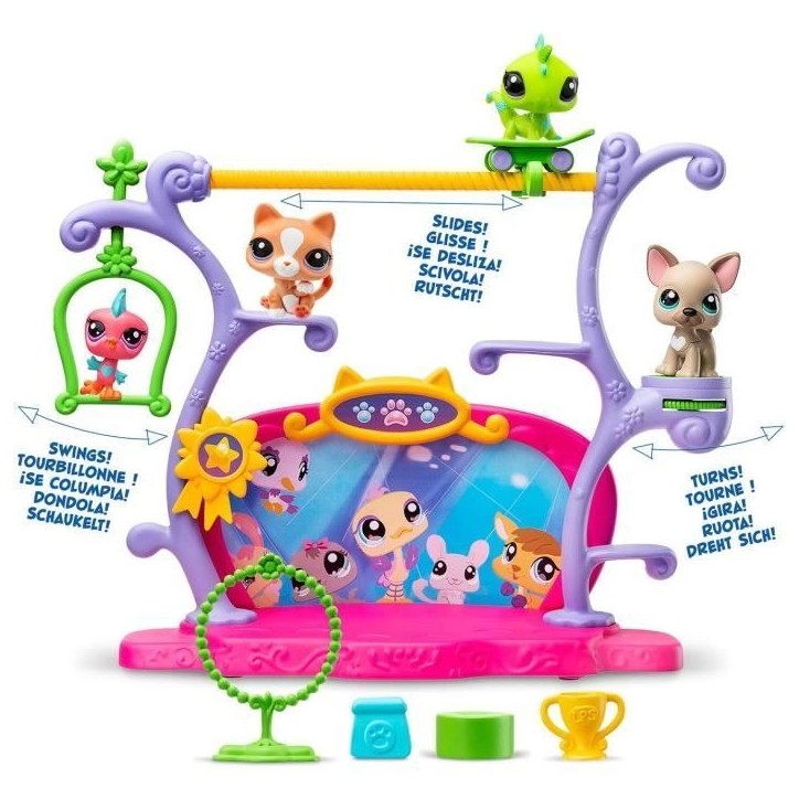 BANDAI - Littlest Pet Shop - Coffret Pets Got Talent - Ensemble de jeu avec 2 animaux, décor et accessoires - BF00558 BANDAI - Littlest Pet Shop - Coffret Pets Got Talent - Ensemble de jeu avec 2 animaux, décor et accessoires - BF00558