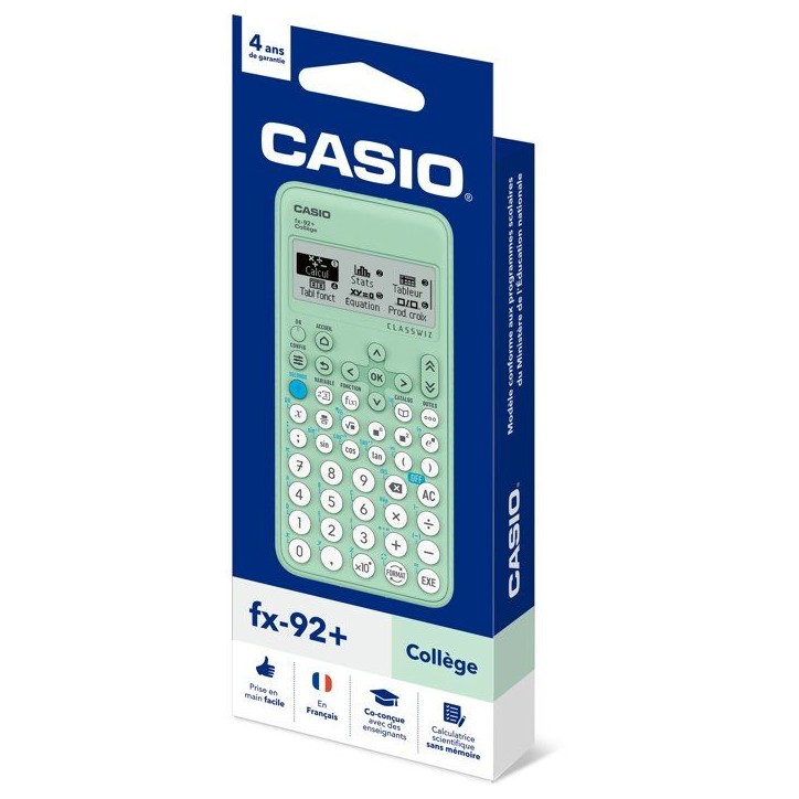 Calculatrice scientifique - CASIO - FX-92+ College - Vert Calculatrice scientifique - CASIO - FX-92+ College - Vert