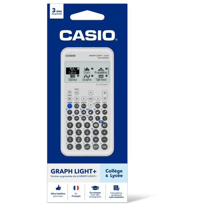 Calculatrice graphique - CASIO - Graph Light+ - Gris Calculatrice graphique - CASIO - Graph Light+ - Gris