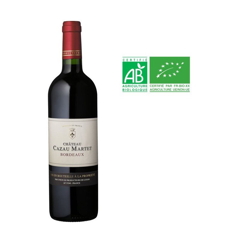 Château Cazau Martet 2020 Bordeaux - Vin rouge de Bordeaux - Bio