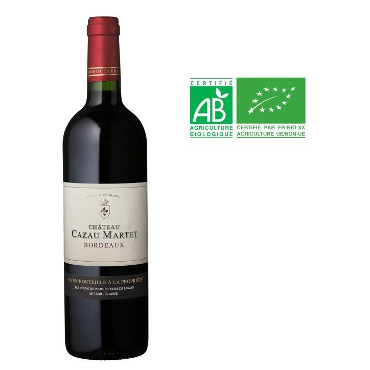 Château Cazau Martet 2020 Bordeaux - Vin rouge de Bordeaux - Bio