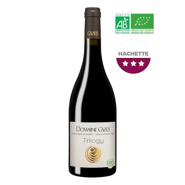 Domaine Cazes Trilogy 2022 Côtes du Roussillon Villages - Vin rouge de Languedoc - Bio