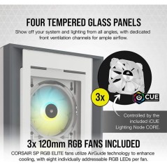 Boîtier PC - CORSAIR - CC-9011213-WW - ATX iCUE 5000X RGB - Moyen-tou