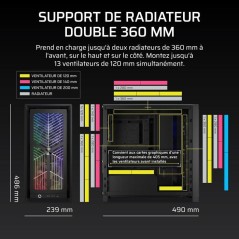 Boîtier PC - CORSAIR - FRAME 4000X RS - Moyen Tour - 4 ventilateurs R