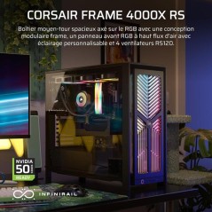 Boîtier PC - CORSAIR - FRAME 4000X RS - Moyen Tour - 4 ventilateurs R
