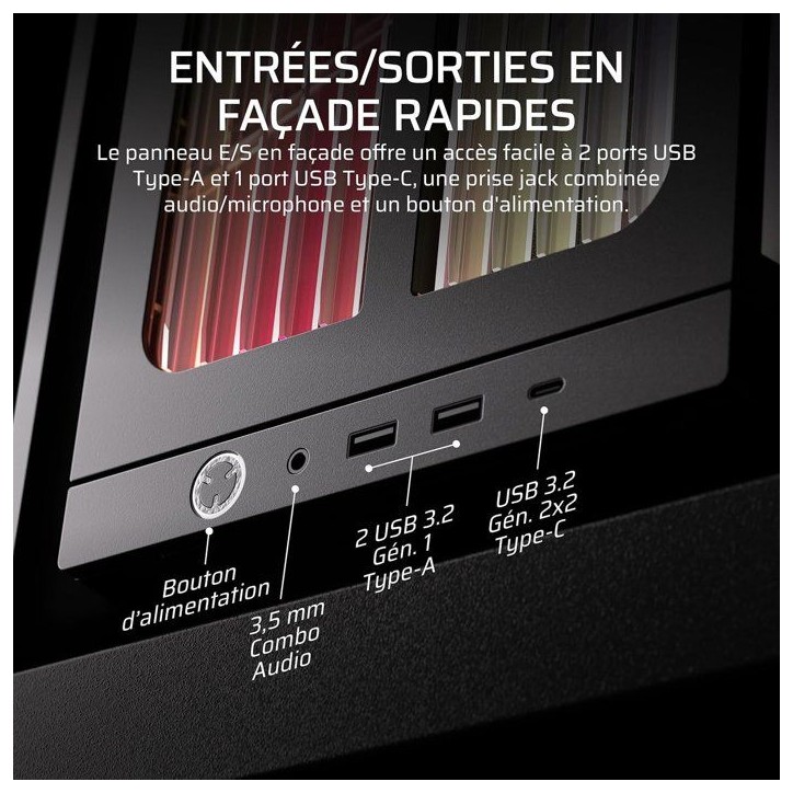 Boîtier PC - CORSAIR - FRAME 4000X RS - Moyen Tour - 4 ventilateurs RS120 - Noir Boîtier PC - CORSAIR - FRAME 4000X RS - Moyen Tour - 4 ventilateurs RS120 - Noir