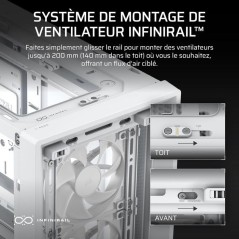 Boîtier PC - CORSAIR - FRAME 4000X RS - Moyen Tour - 4 ventilateurs RS120 - Blanc
