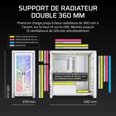 Boîtier PC - CORSAIR - FRAME 4000X RS - Moyen Tour - 4 ventilateurs R