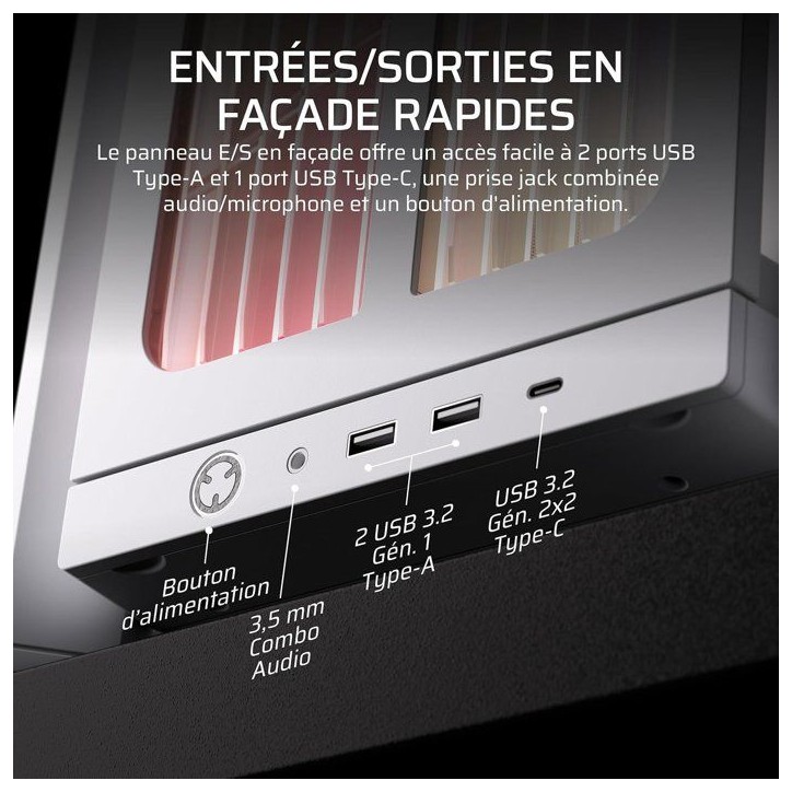 Boîtier PC - CORSAIR - FRAME 4000X RS - Moyen Tour - 4 ventilateurs RS120 - Blanc Boîtier PC - CORSAIR - FRAME 4000X RS - Moyen Tour - 4 ventilateurs RS120 - Blanc