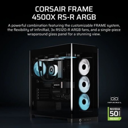 Boitier PC - CORSAIR - FRAME 4500X RS-R ARGB Tempered Glass Mid-Tower - 2 radiateurs - Noir
