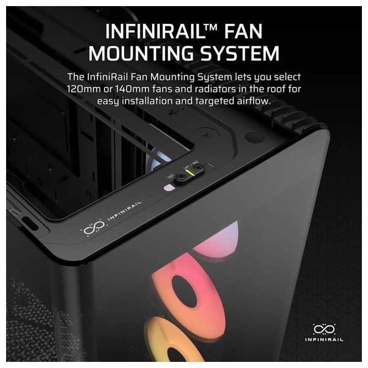 Boitier PC - CORSAIR - FRAME 4500X RS-R ARGB Tempered Glass Mid-Tower - 2 radiateurs - Noir