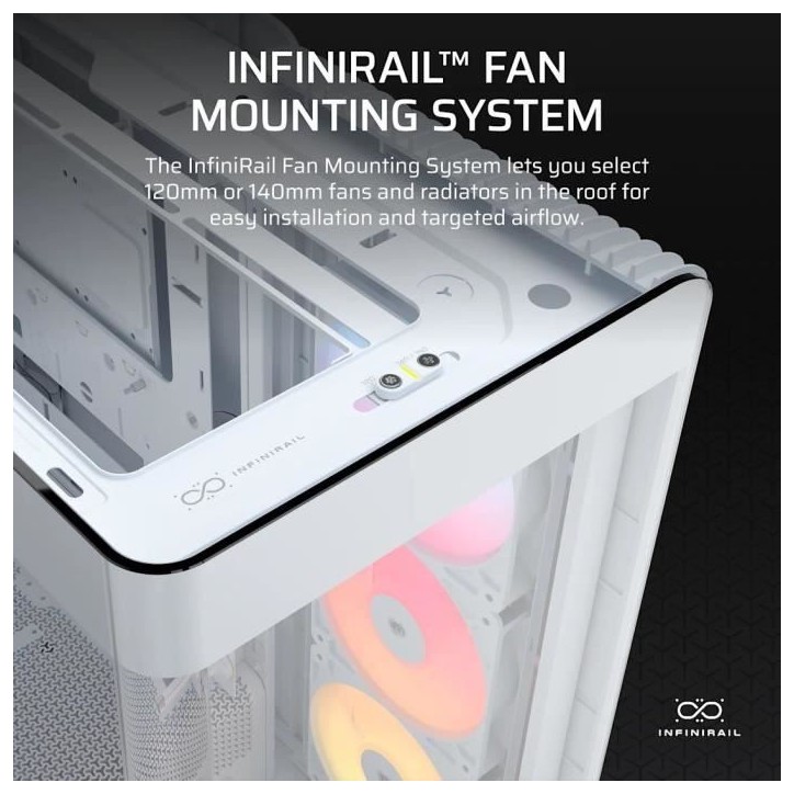 Boitier PC - CORSAIR - FRAME 4500X RS-R ARGB Tempered Glass Mid-Tower - 2 radiateurs - Blanc Boitier PC - CORSAIR - FRAME 4500X RS-R ARGB Tempered Glass Mid-Tower - 2 radiateurs - Blanc