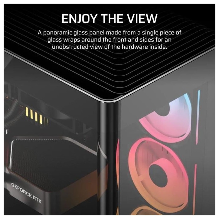 Boitier PC - CORSAIR - FRAME 4500X LX-R RGB Tempered Glass Mid-Tower - 2 radiateurs - Noir