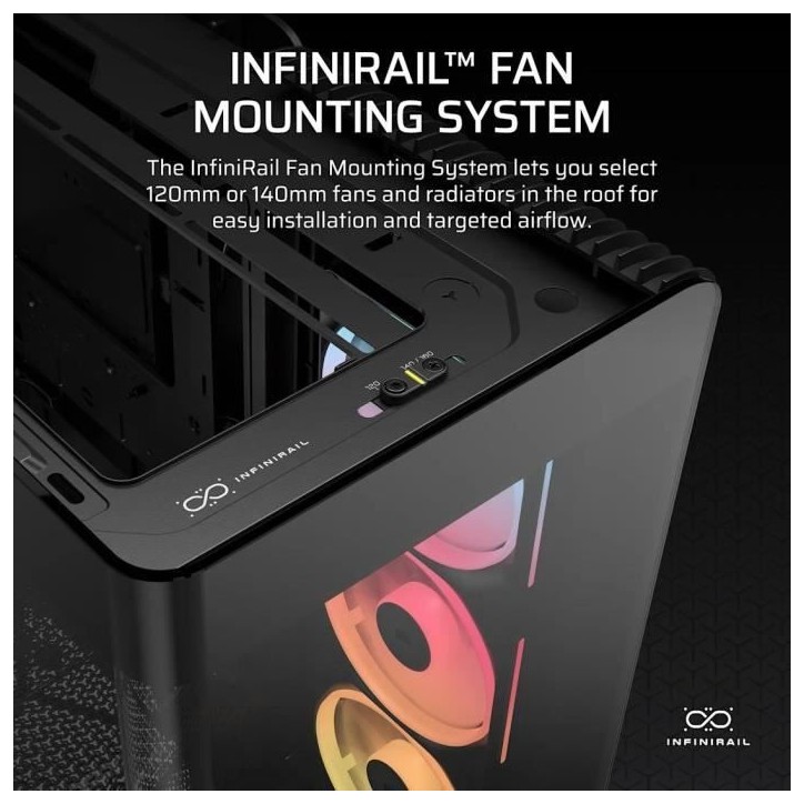 Boitier PC - CORSAIR - FRAME 4500X LX-R RGB Tempered Glass Mid-Tower - 2 radiateurs - Noir