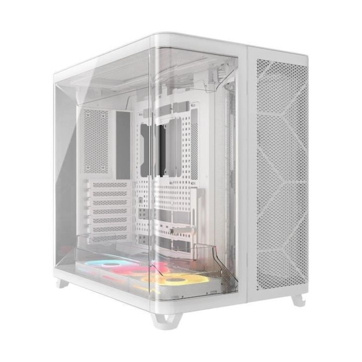 Boitier PC - CORSAIR - AIR 5400 LX-R LINK Tempered Glass Mid-Tower - Ventilateurs RGB a rotor inversé - Blanc Boitier PC - CORSAIR - AIR 5400 LX-R LINK Tempered Glass Mid-Tower - Ventilateurs RGB a rotor inversé - Blanc