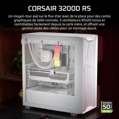 Boîtier PC - CORSAIR - 3200D RS - Moyen Tour - 3 ventilateurs RS120 -